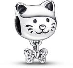 PANDORA Katze & Schleife Charm 792255C01 Anh&auml;nger