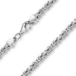 925 Silber K&ouml;nigskette Herren Halskette 3mm diamantiert rhodiniert K56 | massive