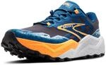 Brooks Herren Caldera 7 Sneaker, Ebony Mosaic Blue Orange, 42.5 EU