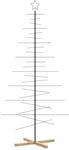 vidaXL Metall-Weihnachtsbaum zum Dekorieren Holzst&auml;nder Schwarz 210 cm,