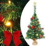 vidaXL K&uuml;nstlicher Weihnachtsbaum mit Kugeln LEDs Tannenbaum Christbaum...