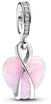 PANDORA Moments Mum Schillernder Herz Charm-Anh&auml;nger aus Sterling Silber mit