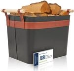 OAKAGE&reg; Holzkorb f&uuml;r Kaminholz Gro&szlig; aus veganem Leder Kaminholzkorb...
