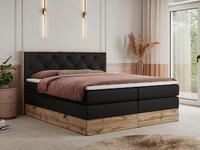 MKS MEBLE King Boxspringbett 180x200 mit Kopfteil und Bettkasten, Polsterbett mit