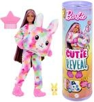 Barbie Cutie Reveal Puppe und Accessoires, Batik-H&auml;schen-Pl&uuml;schkost&uuml;m und 10