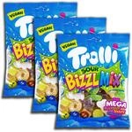 3 er Pack Trolli Bizzl Mix Sour 3 x 150g Extrasaure gezuckerte Fruchtgummi