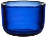 Iittala Valkea Teelichthalter aus Glas in der Farbe Ultramarinlau, Ma&szlig;e: 6cm x 6cm x