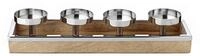 EDZARD Adventskerzenhalter Lille (H&ouml;he 9 cm, L&auml;nge 45 cm), Mangoholz und Stahl
