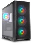 SILENTWARE Air 1000 Black Midi Tower ATX PC-Geh&auml;use, Gro&szlig;e Metall Mesh-Front,