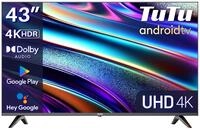 TuTu TUS43UQ1A Fernseher 43 Zoll (108cm), 4K UHD Smart TV | Android TV mit WLAN,