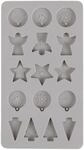 Rayher Silikon Gie&szlig;form Mini-Dekoformen Xmas, 14,5 x 26 x 1 cm, 16 Formen, zum
