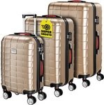 Monzana&reg; 3tlg. Kofferset Exopack TSA Schloss Hartschalen Koffer M-L-XL Gel-Griffe 4