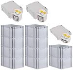 PROREGAL SuperSparSet 10x Eurobox NextGen Grip mit Scharnierdeckel und gelben