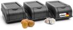 Novaliv Kartoffel Aufbewahrungsbox | 3x klein 3,5L | ANTHRAZIT GRAU | Zwiebelbox 