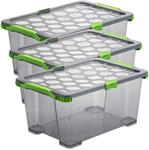 Rotho Evo Total Protection 3er-Set Aufbewahrungsbox 44l mit Deckel,