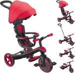 GLOBBER Explorer Trike 4in1 Pro in Rot &ndash; Dreirad, Laufrad und Kinderwagen in...