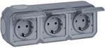 LEGRAND, Plexo New Feuchtraum-Steckdose, 3-fach, Schuko-Standard, inklusive