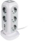 Verbatim EU Steckdosenturm 15-in-1, Mehrfachsteckdose mit 11 Euro-Steckdosen, 2 USB-C