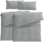 Pure Label Musselin Bettw&auml;sche 155x220 4 teilig bestehend aus Bettbezug 155 x 220 cm