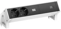 BACHMANN DESK2 2xSchutzkontakt USB C, USB Charger 60W 0,2m GST18 weiss