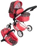 Bayer Chic 2000&reg; 3in1 Kombi Puppenwagen Linus - Butterfly Koralle - faltbar,