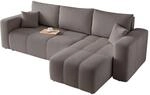 Ecksofa mit Schlaffunktion und Bettkasten 248 x 145 cm Dunkelgrau