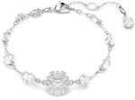 Swarovski Idyllia Armreif, Wei&szlig;es, Rhodiniertes Armband mit Schneeflocken-Anh&auml;nger