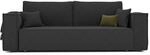 GREKPOL Schlafsofa mit Bettkasten 240x105 - Cord Schwarz Sofa mit Schlaffunktion -