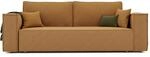 GREKPOL Schlafsofa mit Bettkasten 240x105 - Cord Senfgelb Sofa mit schlaffunktion -
