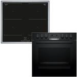 Bosch HND617LS62 Einbauherd-Set, Bestehend aus HEG517BB4 Herd, 60 x 60 cm, 3D