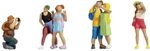 NOCH&reg; Touristen Figuren-Set, handkolorierte Modellbahn-Figuren, Fotografie-Set