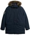 Superdry Herren Everest Parka mit Kunstfellbesatz Finster Marineblau S