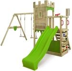 FATMOOSE Spielturm Ritterburg BoldBaron Boost XXL mit Schaukel & apfelgr&uuml;ner