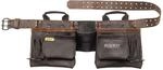 DEWALT, DWST550112, Werkzeugg&uuml;rtel aus Leder, Langlebig, 11 Taschen, Professioneller
