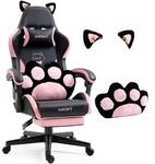 Vigosit Gaming Stuhl Niedlich mit Ohren und Kawaii Kissen, Ergonomische