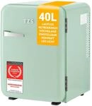 TZS First Austria - Retro Mini K&uuml;hlschrank 40L - Lautlos - Vintage Minibar f&uuml;r