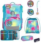 SCOUT Schulranzen Safety Light Neo Set 4-teilig Happy Rainbow t&uuml;rkis