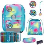 SCOUT Schulranzen Safety Light Genius Set 5-teilig Happy Rainbow t&uuml;rkis