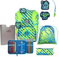 DerDieDas ErgoFlex Tiny Exklusiv Neon Schulranzenset 5-teilig Monster