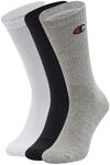 Champion Unisex Core 3PP Crew F&uuml;&szlig;linge, Grigio Melange Chiaro, Bianco, Nero, 35-38