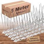 Taubenabwehr Vogelabwehr 5 Meter 4 - reihig EDELSTAHL A2 Taubenspikes UV-Best&auml;ndig &