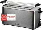 TZS First Austria Toaster Langschlitz, Edelstahl, 4 Scheiben, 1400W, mit...