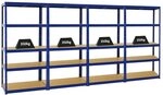 PROREGAL Mega Deal 4er-Set Schwerlastregale Slim Elephant 180x90x45cm mit 5...