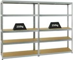 PROREGAL Mega Deal 2er-Set Schwerlastregale Big Elephant 180x120x45cm mit 5...