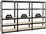PROREGAL Mega Deal 3X Schwerlastregal Tiger Schwarz 180x90x45cm mit Fachlast...