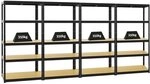PROREGAL Mega Deal 4er-Set Schwerlastregale Slim Elephant 180x90x45cm mit 5...