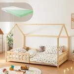 [en.casa] Kinderbett Hesel Hausbett mit Matratze 120 x 200 cm Holzoptik mit