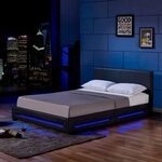 Home Deluxe - LED Bett Asteroid - Schwarz, 160 x 200 cm - inkl. Lattenrost I