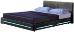 Home Deluxe - LED Bett Asteroid - Dunkelgrau, 160 x 200 cm - Inkl. Lattenrost I