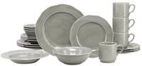 CreaTable, 25865, Serie Arianne Grau, 20-teiliges Geschirrset f&uuml;r 4 Personen,